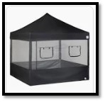 Image shows a tent designed for serving food at an outdoor event. 