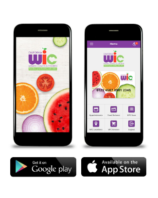 Picture of the WIC app for both Android phones and iPhone